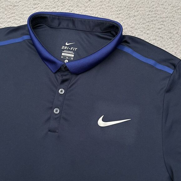Nike‎ Dri-Fit ADV Performance Polo Shirt Men's XL Blue Golf Tennis Stretch - Picture 1 of 9